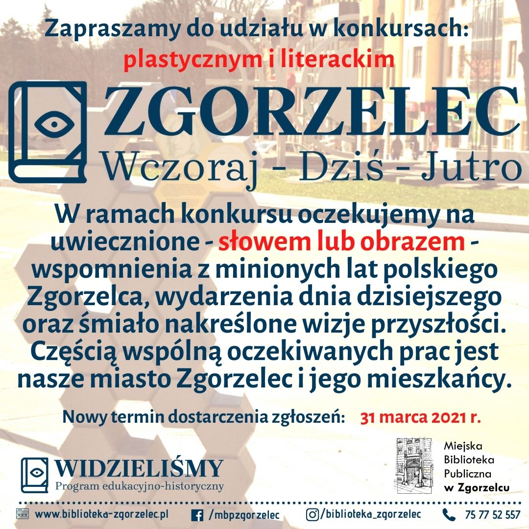 Plakat ilustrujący informacje o konkursie literackim i plastycznym