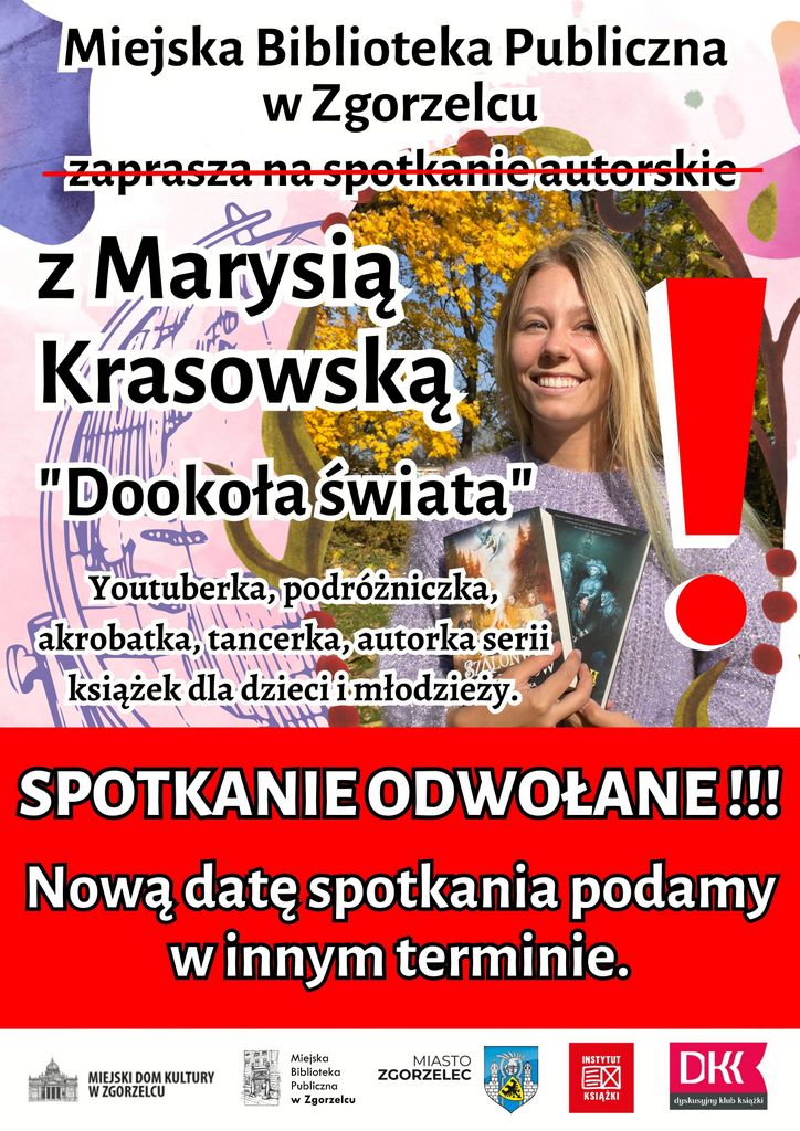 Plakat promujący spotkanie autorskie