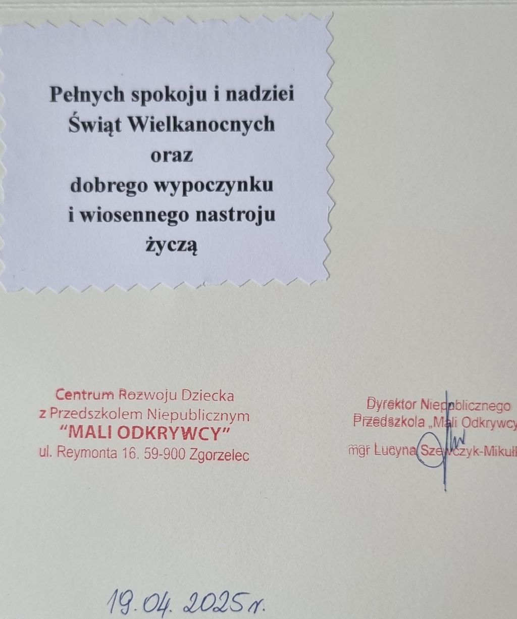 Kartka świąteczna z życzeniami.