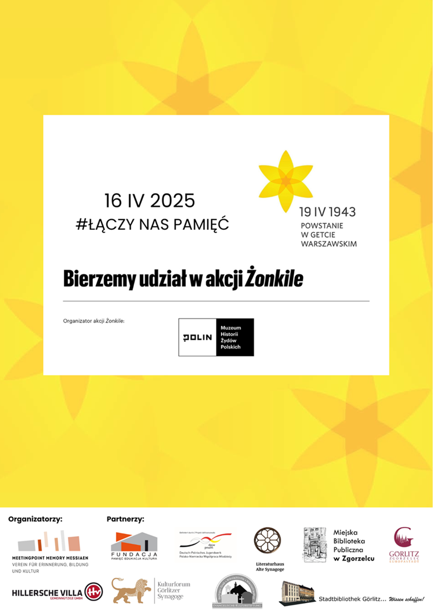 Plakat promujący akcję Żonkile 16 kwietnia 2025 r. Plakat jest odnośnikiem do wpisu 