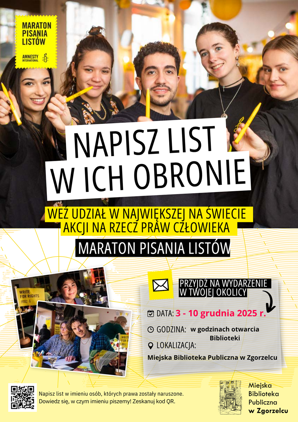 Plakat promujący Maraton Pisania Listów 2025. Plakat jest odnośnikiem do wpisu "Maraton Pisania Listów 2025".