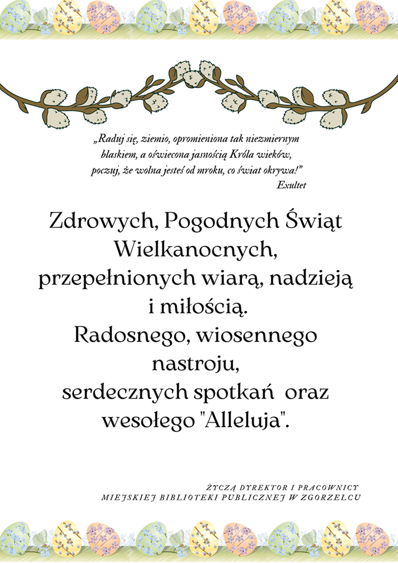 Życzenia świąteczne z okazji Wielkanocy.