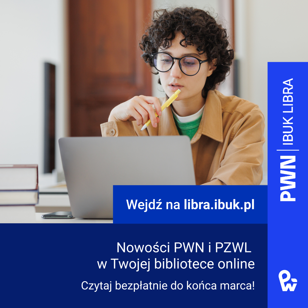 Grafika promująca nowości PWN i&nbsp;PZWL na platformie IBUK Libra.