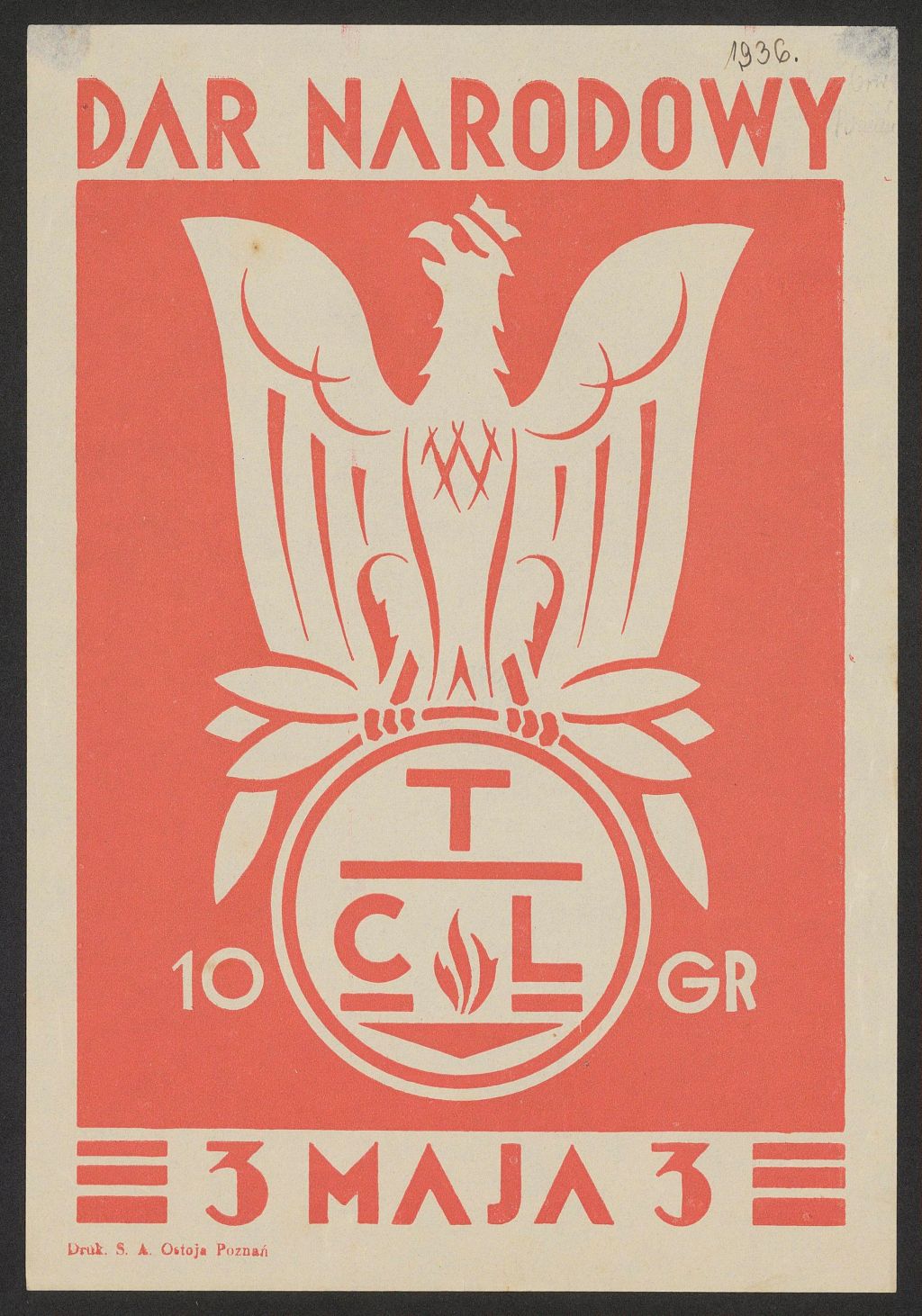 Cegiełka Dar Narodowy 3 Maja. Grafika jest odnośnikiem do wpisu "235. rocznica uchwalenia Konstytucji 3 Maja".