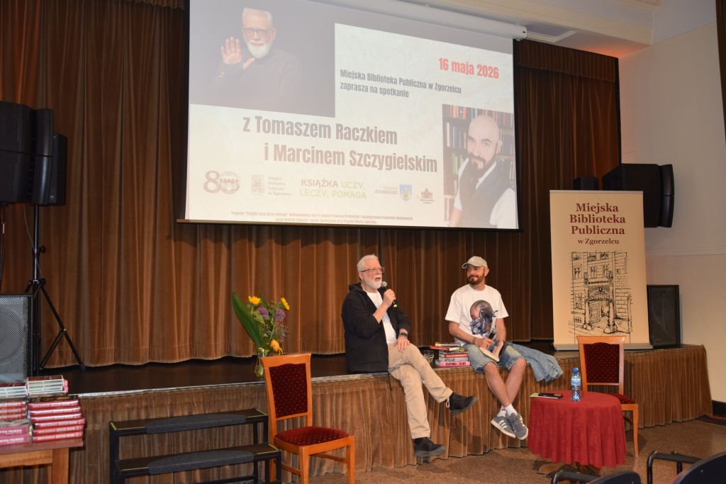 Spotkanie z Tomaszem Raczkiem i Marcinem Szczygielskim w Zgorzelcu. Spotkanie z Tomaszem Raczkiem i Marcinem Szczygielskim w Zgorzelcu.